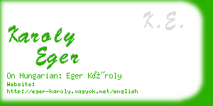 karoly eger business card